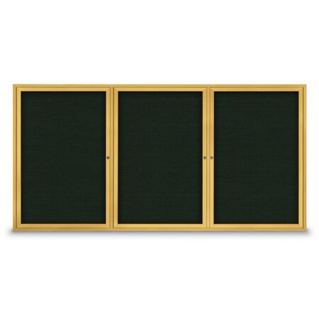 18x24 1-Door Enclosed Outdoor Letterboard,Green Felt/Gold Alum